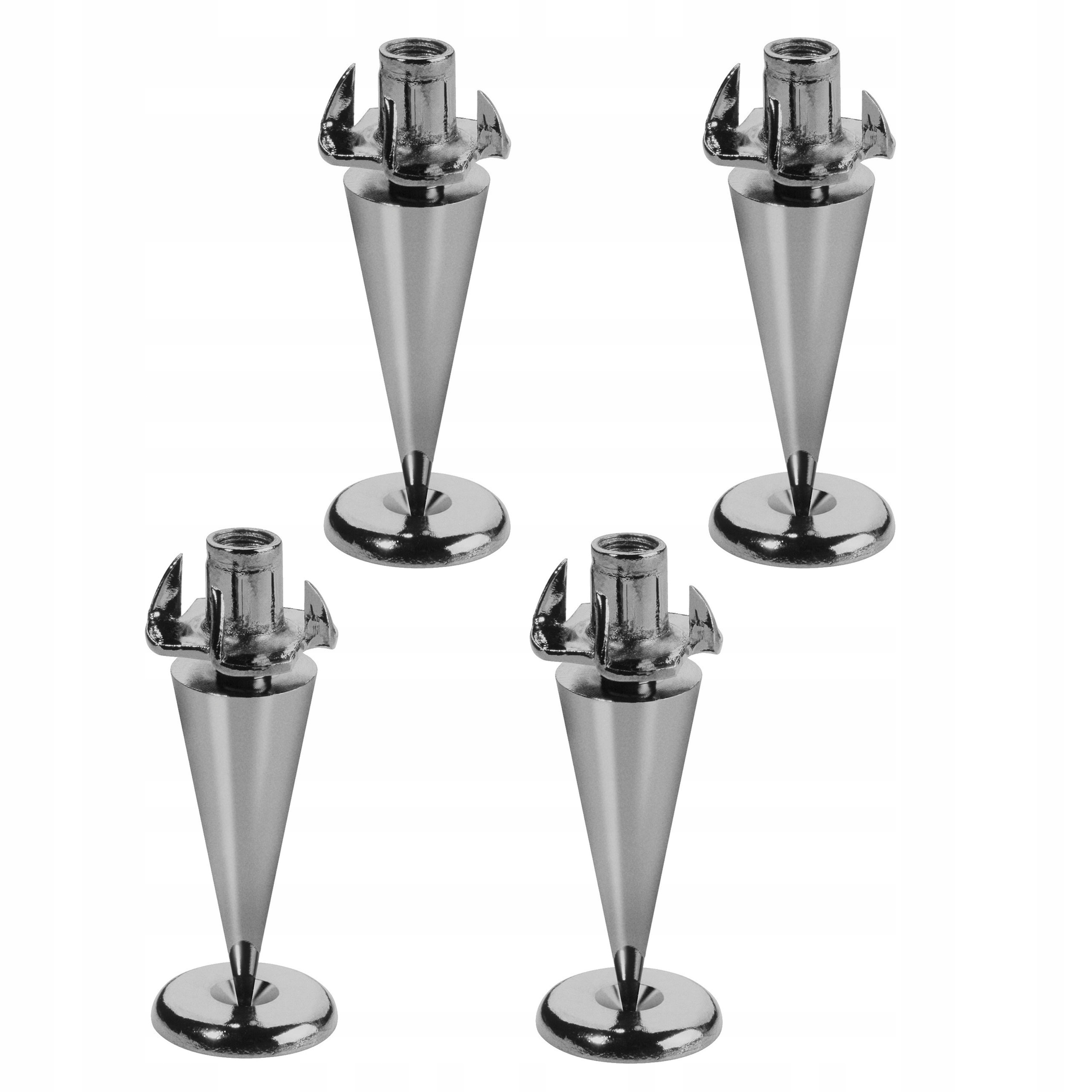 Kolce Głośnikowe Do Kolumn Monacor SPS-35SC 4 Szt Srebrne Chromowane