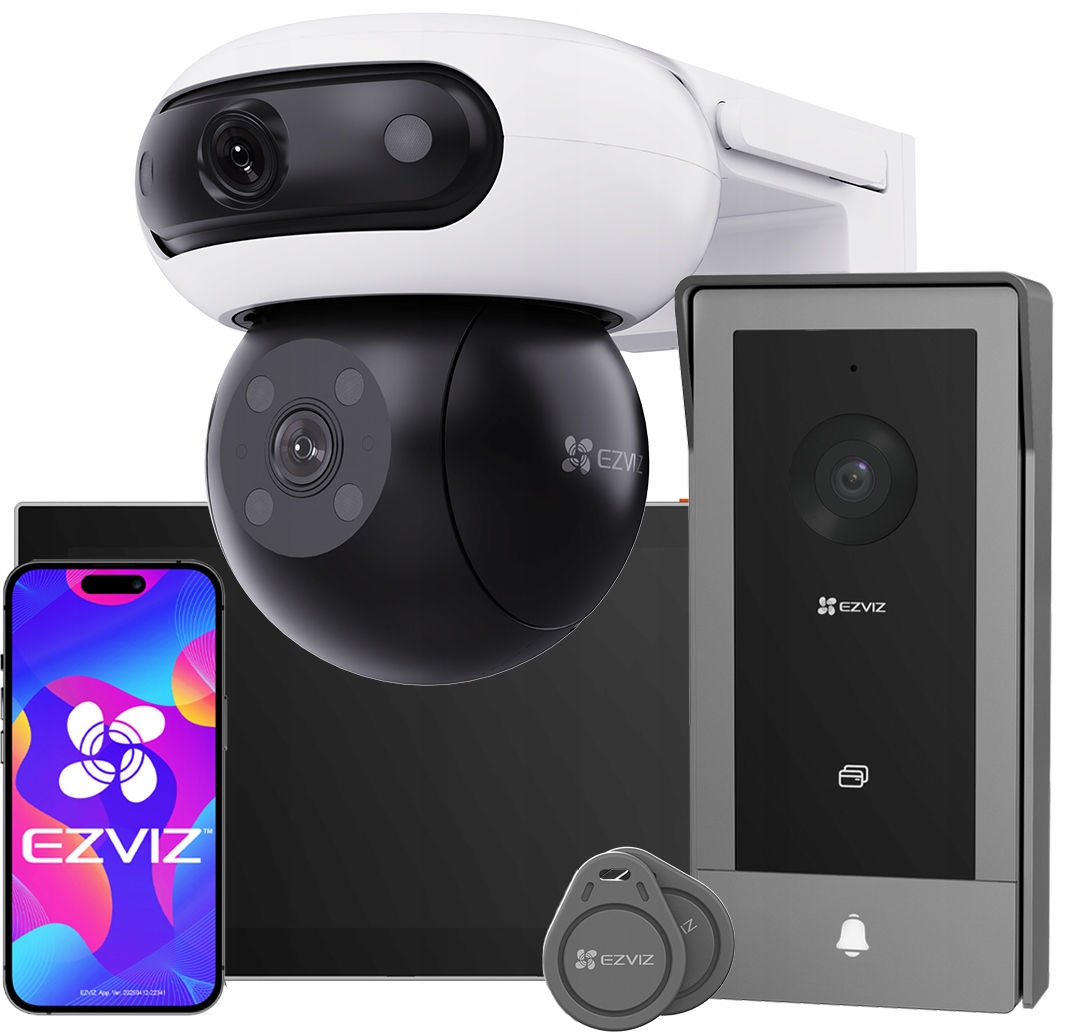 Sada Wifi videodomofonu Ezviz CP5 2-ŽILOVÝ Čtečka Klíčenek C90 2K+