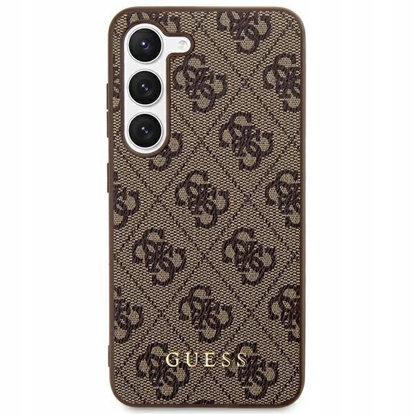 Pouzdro Guess 4G Metal Gold Logo na Samsung Galaxy S24+ Plus, hnědé