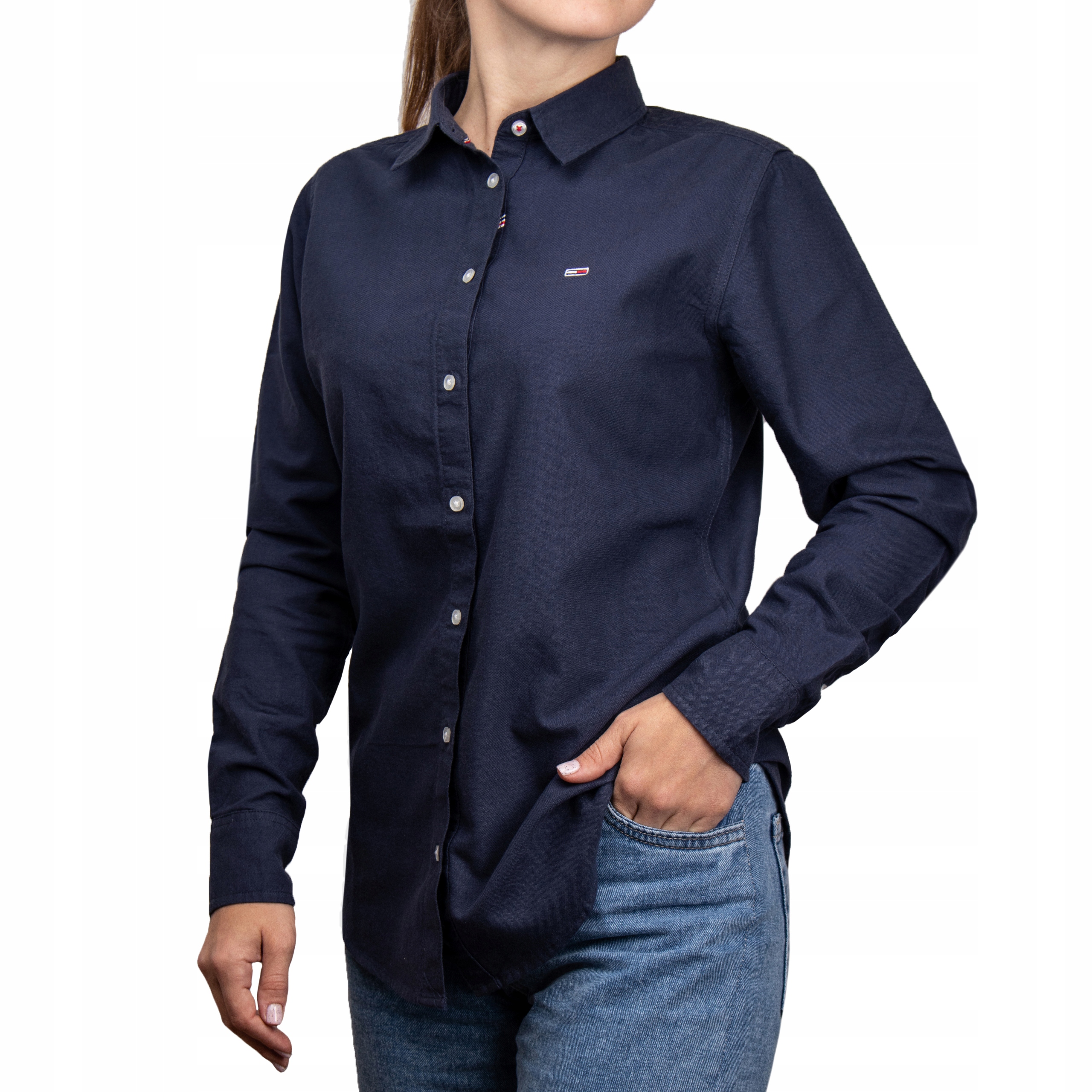 Koszula damska Tommy Jeans LADIES OXFORD SHIRT NAVY