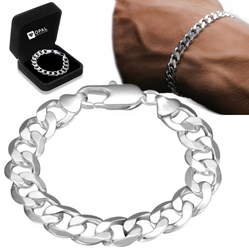 Hrubý Náramek Stříbrný Pánský Stříbro ryzost 925 Náramek 8mm/20cm Pancíř