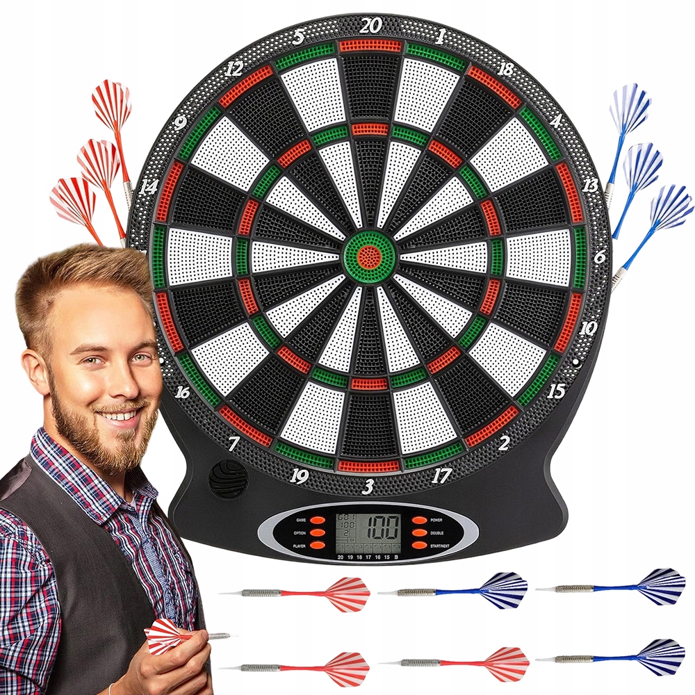 Tarcza Rzutki Z 12 Zapasowymi Grotami I 6 Rzutkami Dla Każdego Wieku 28Gier