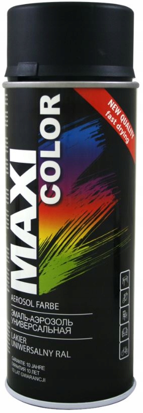 Maxi Color Uniwersalny Lakier Spray Ral 9005M Jet Black Mat 400 ML