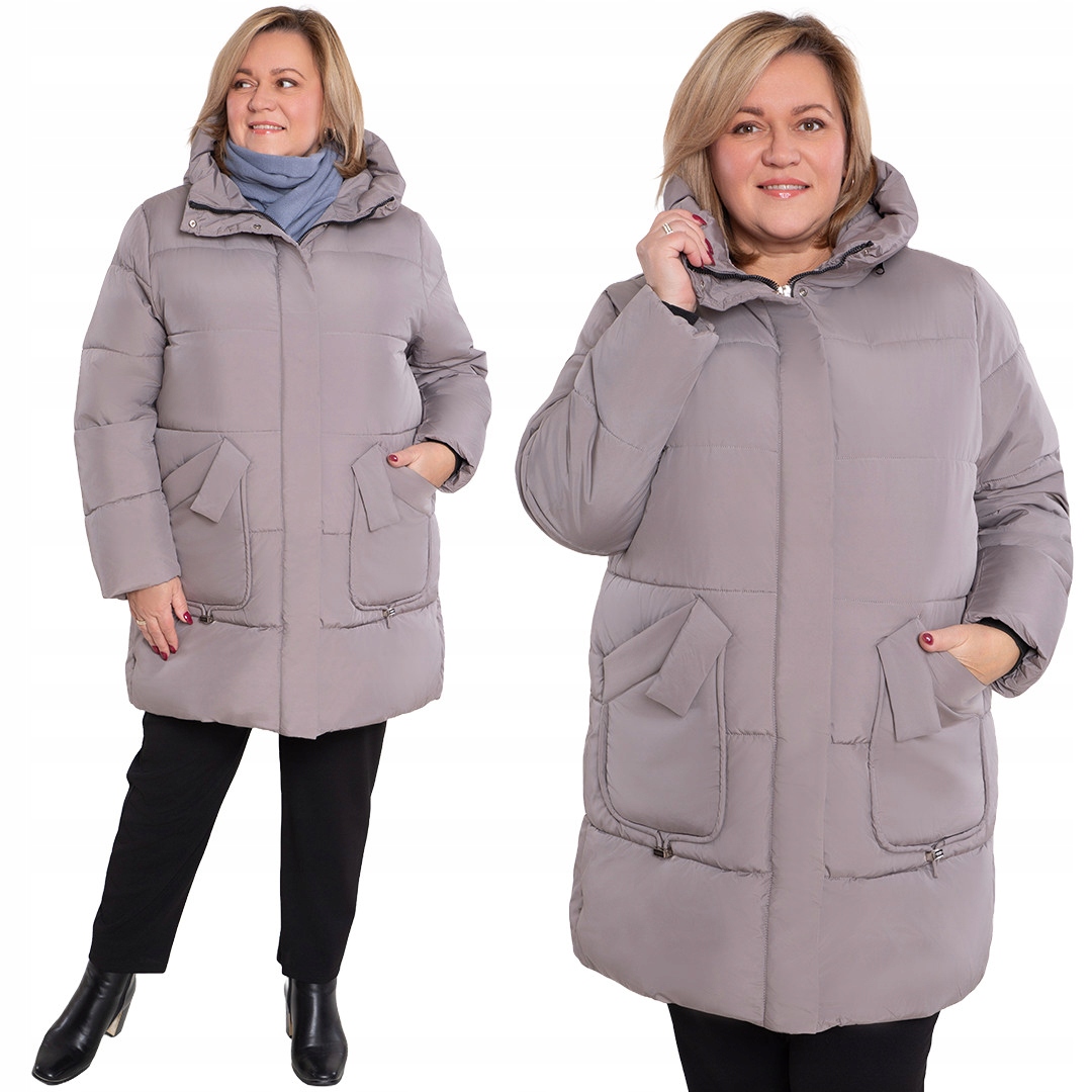 Šedá zimní bunda velikosti 50