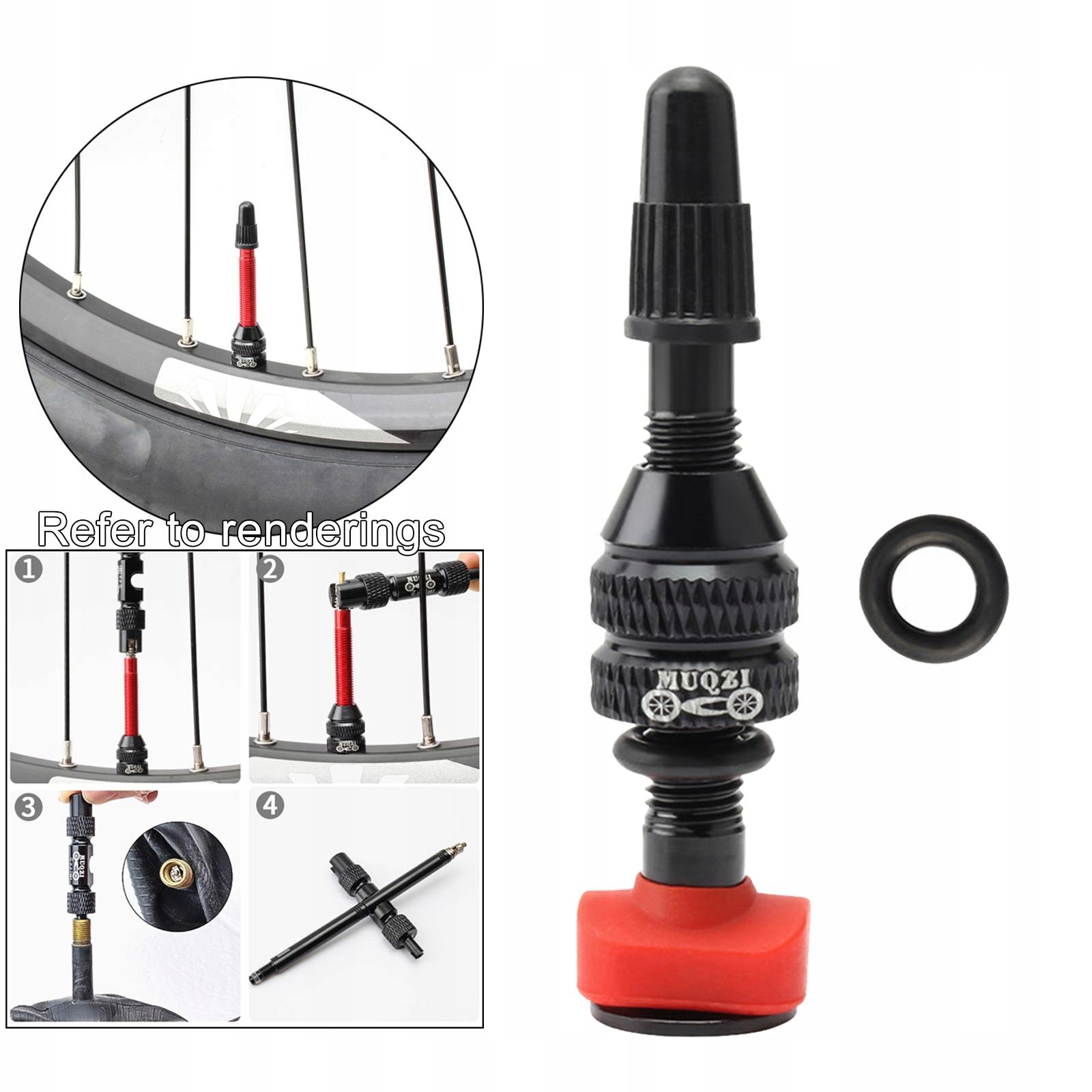 Presta Tubeless Aluminiowy z wentylem Długość 5.5 mm