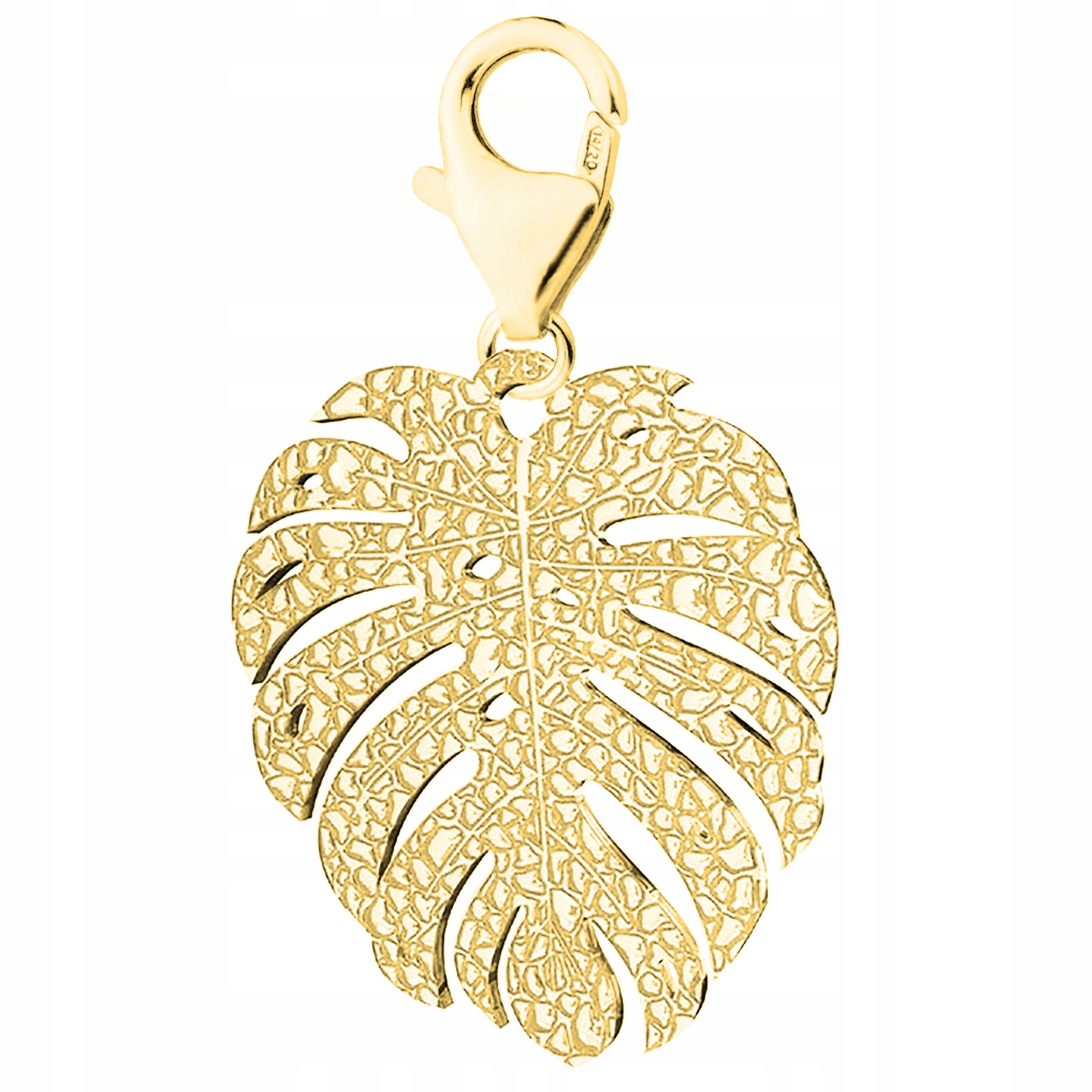 Zlatý přívěsek s listem Monstery Karabinka List Monstera Stříbro 925