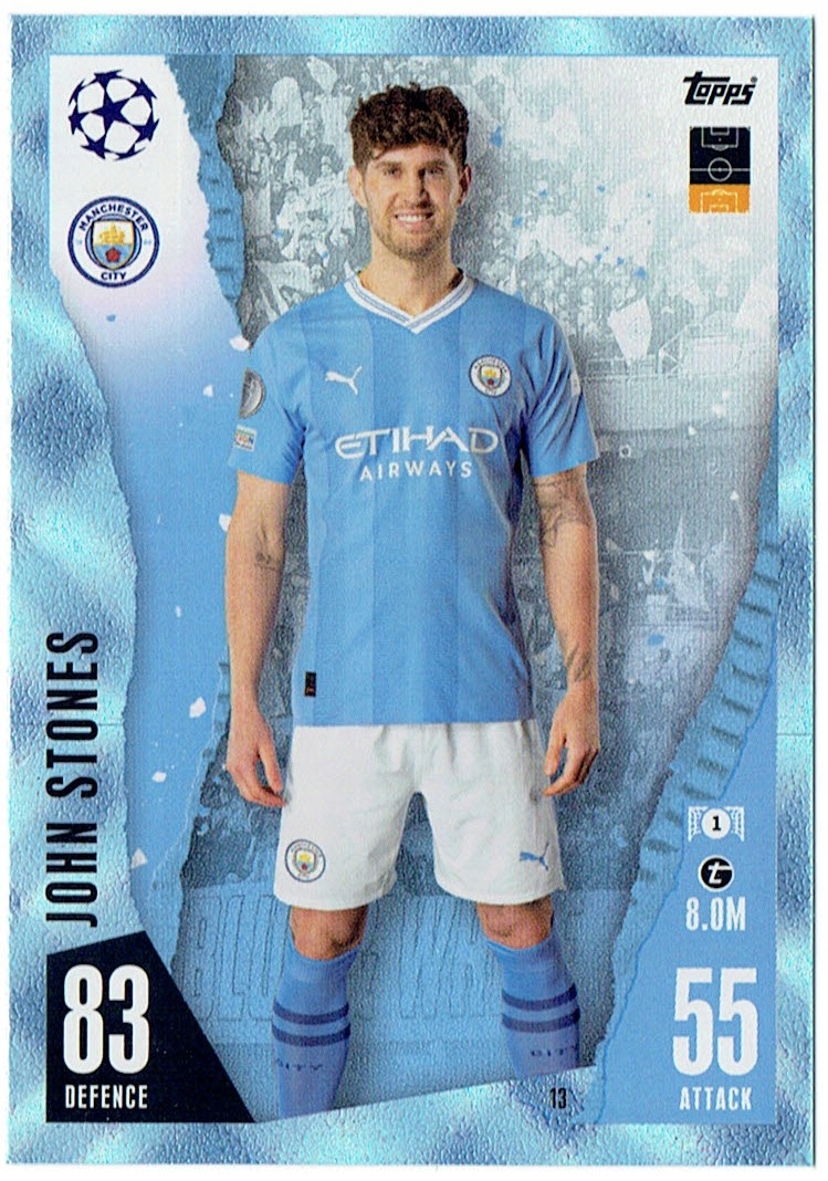 Topps Match Attax 23/24 Crystal Parallel 13c John Stones