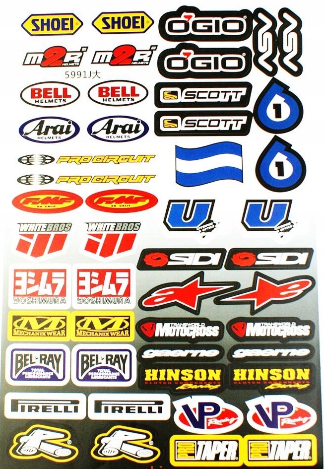 NAKLEJKI MEGA ZESTAW SHOEI NGK MONSTER MOTUL HJC