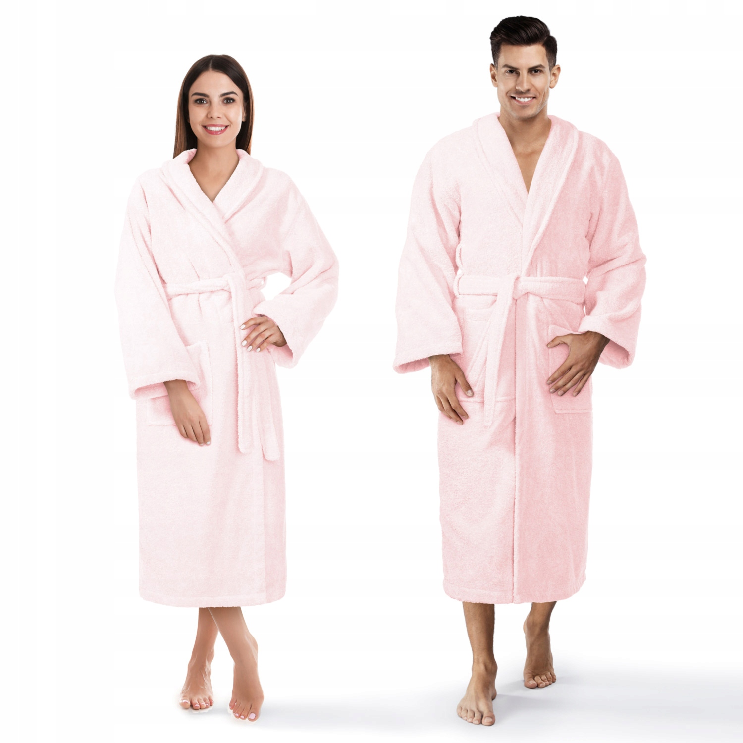 MĘSKI SZLAFROK BAWEŁNIANY HOTELOWY PUDROWY XXL Marka Spod Igły i Nitki