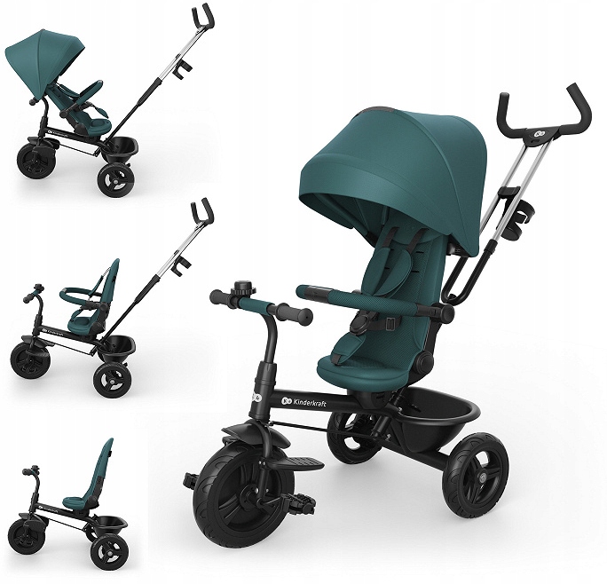 Kinderkraft Aston 2 Plus Rowerek Trójkołowy 6w1 Rower Dziecięcy Green