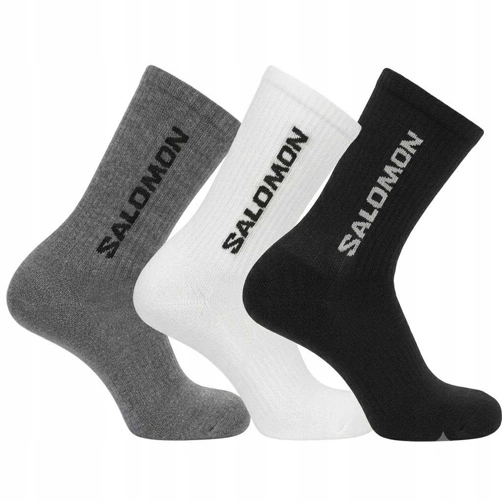 Skarpety wysokie Salomon Everyday Crew 3-Pack Bawełniane Sportowe L 42-44