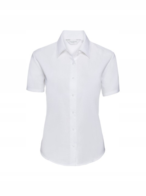 Dámská košile s krátkým rukávem Oxford Russell, bílá, Xs