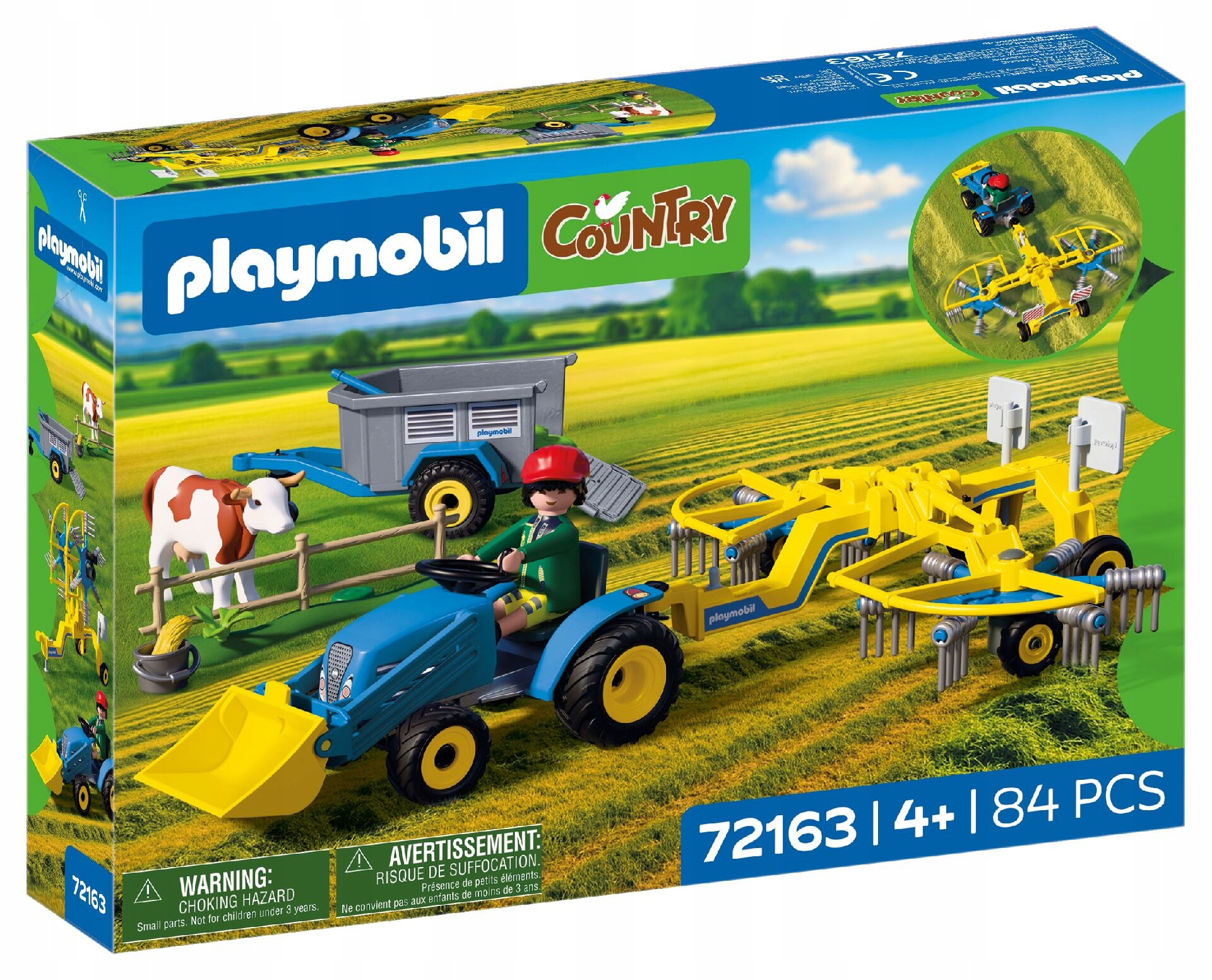 Playmobil Country Mały ciągnik z przetrząsarką do siana 72163 84 el.