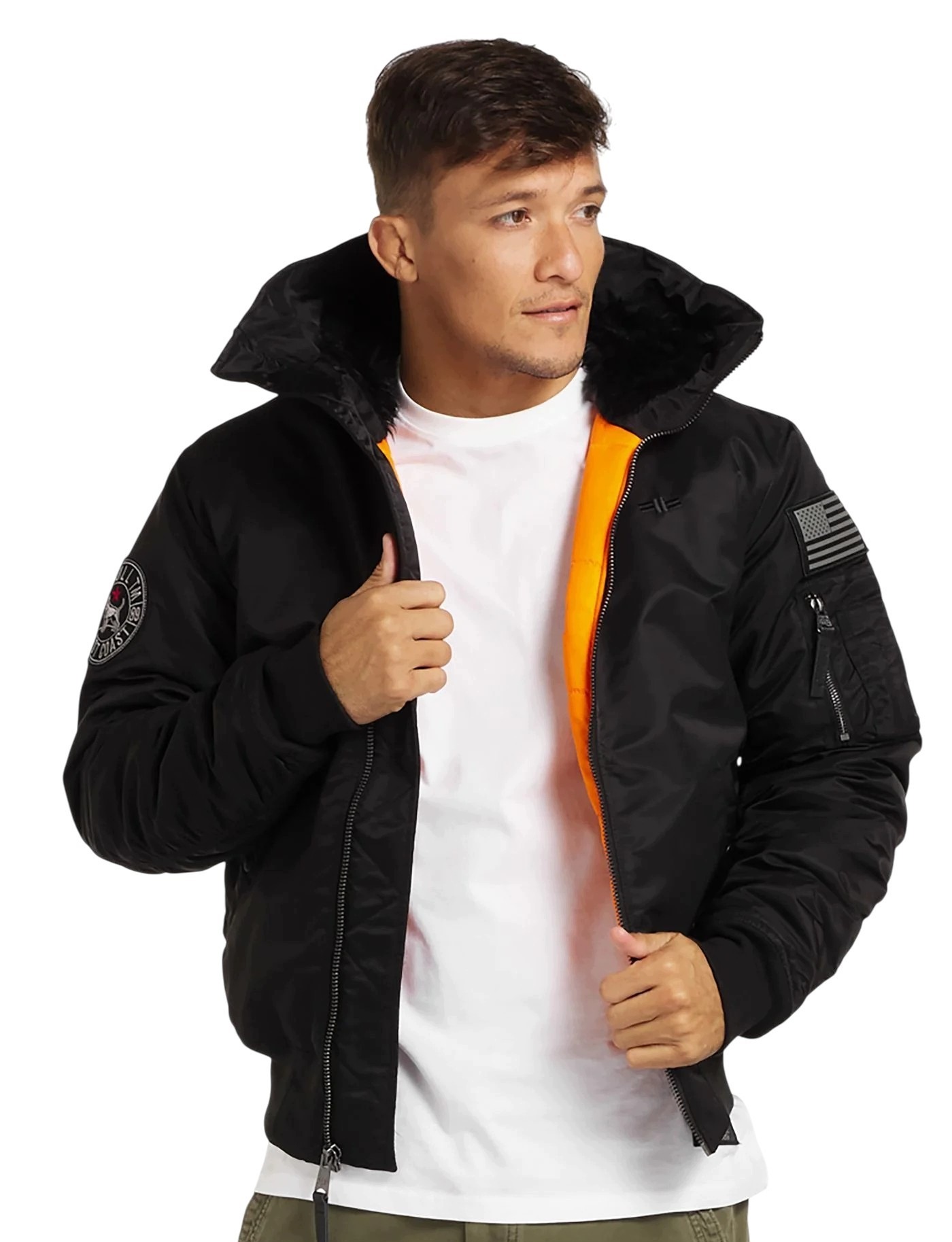 Pit Bull Zimní Bunda Bomber S Kapucí Encino Black S