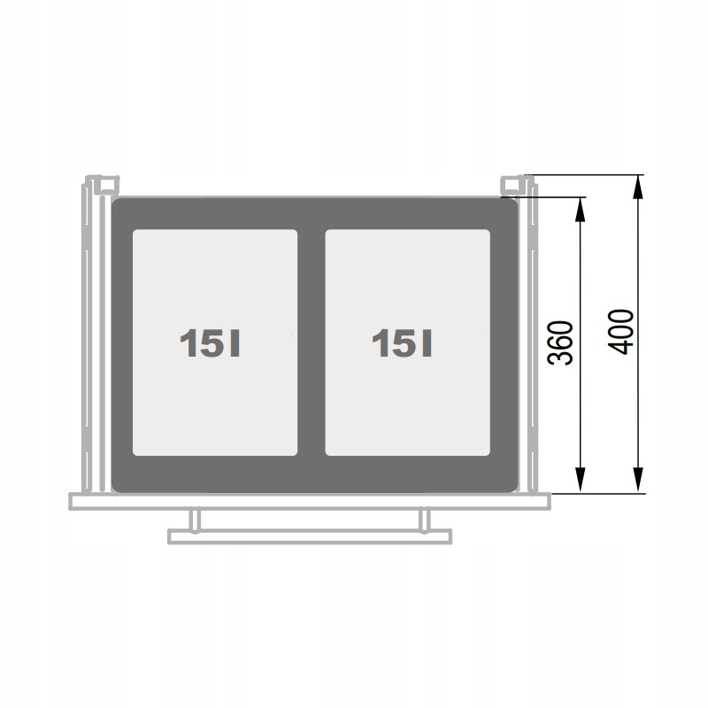 Segregator kosz na śmieci SEGREGO sortownik do szuflady szafki 60cm 2x15L Marka Rejs
