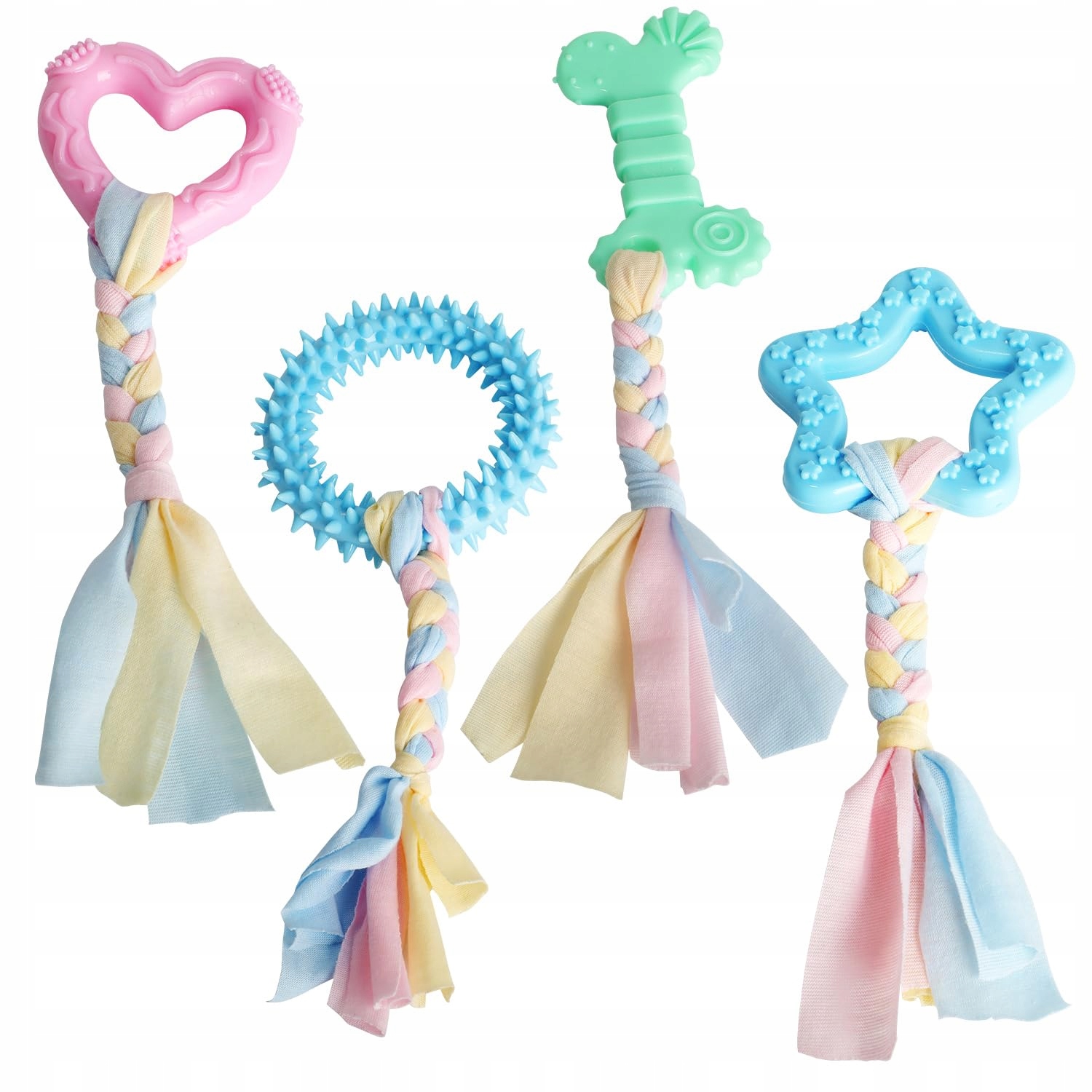 Levně Ktxaby Hračky pro štěňata z gumy a barevných provázků pro psy