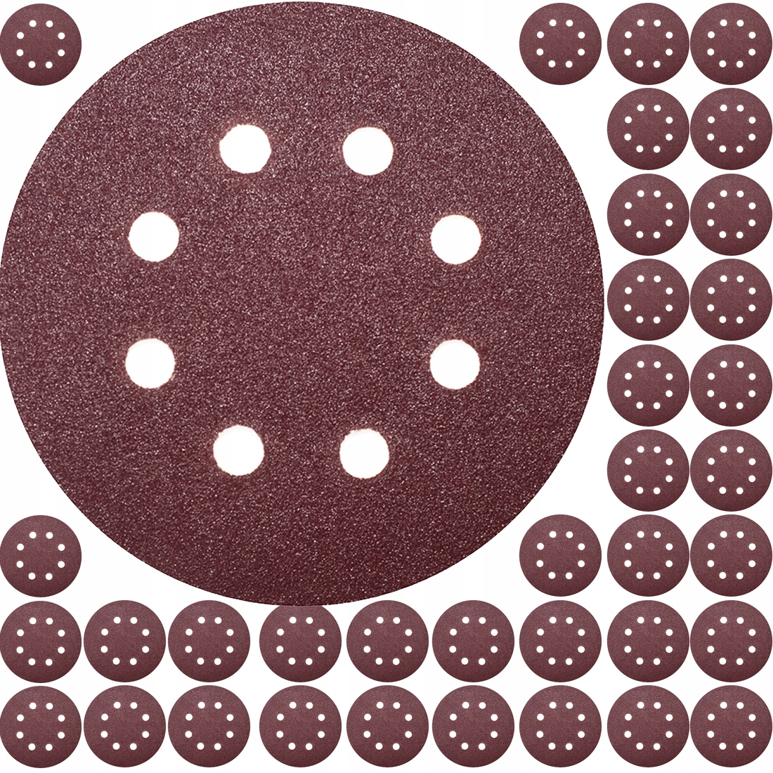 100x KRĄŻKI ŚCIERNE PAPIER Z OTWORAMI RZEP 125 40