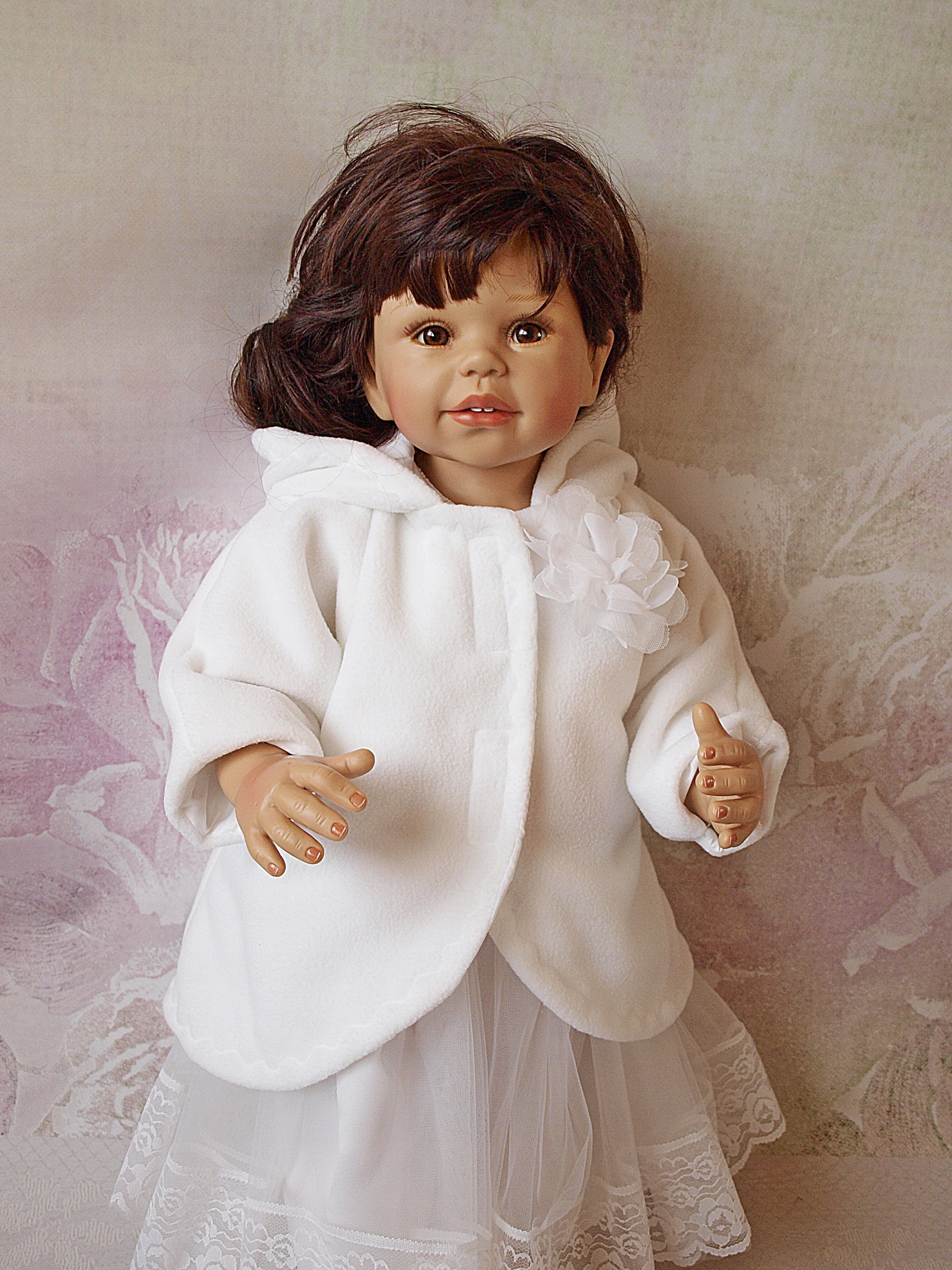 BIAŁY POLAROWY PŁASZCZYK DO CHRZTU ROZM. 62 LUB 68 Rozmiar 62