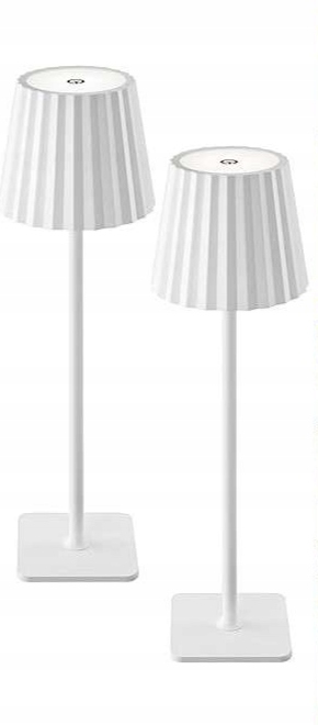 Led stolní lampa bezdrátová dotyková IP44 bílá Usb C sada 2 ks