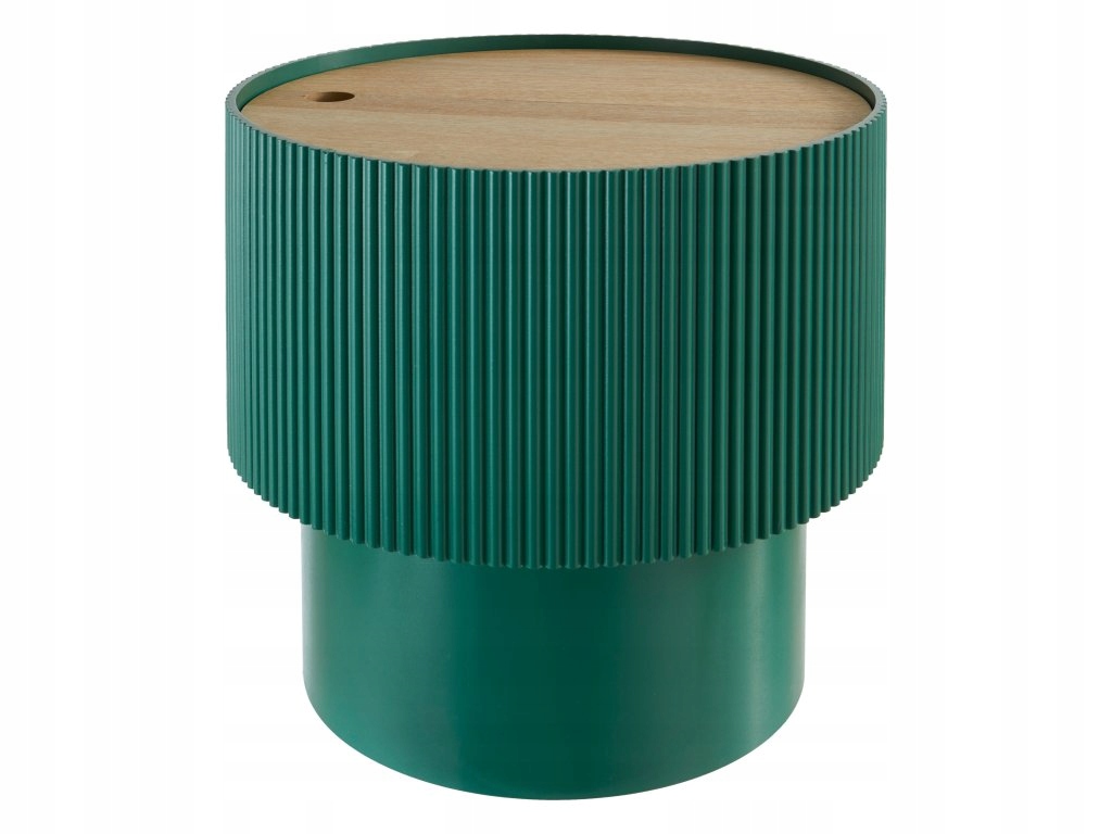 Odkladací stolík s úložným priestorom Enola, okrúhly, Ø 38,5 cm, zelený