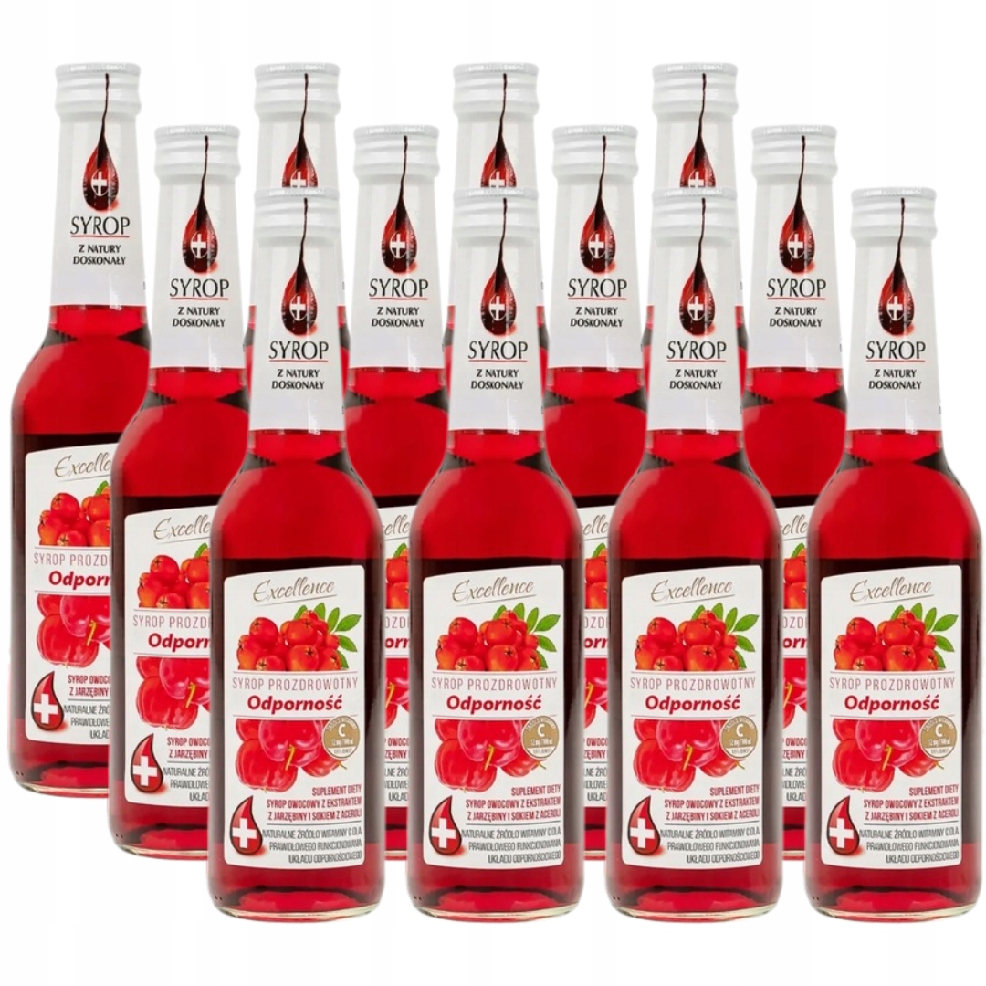 Levně Excellence Odolnost sirupu z jeřabin a šťávy z aceroly 320 ml x 12 ks