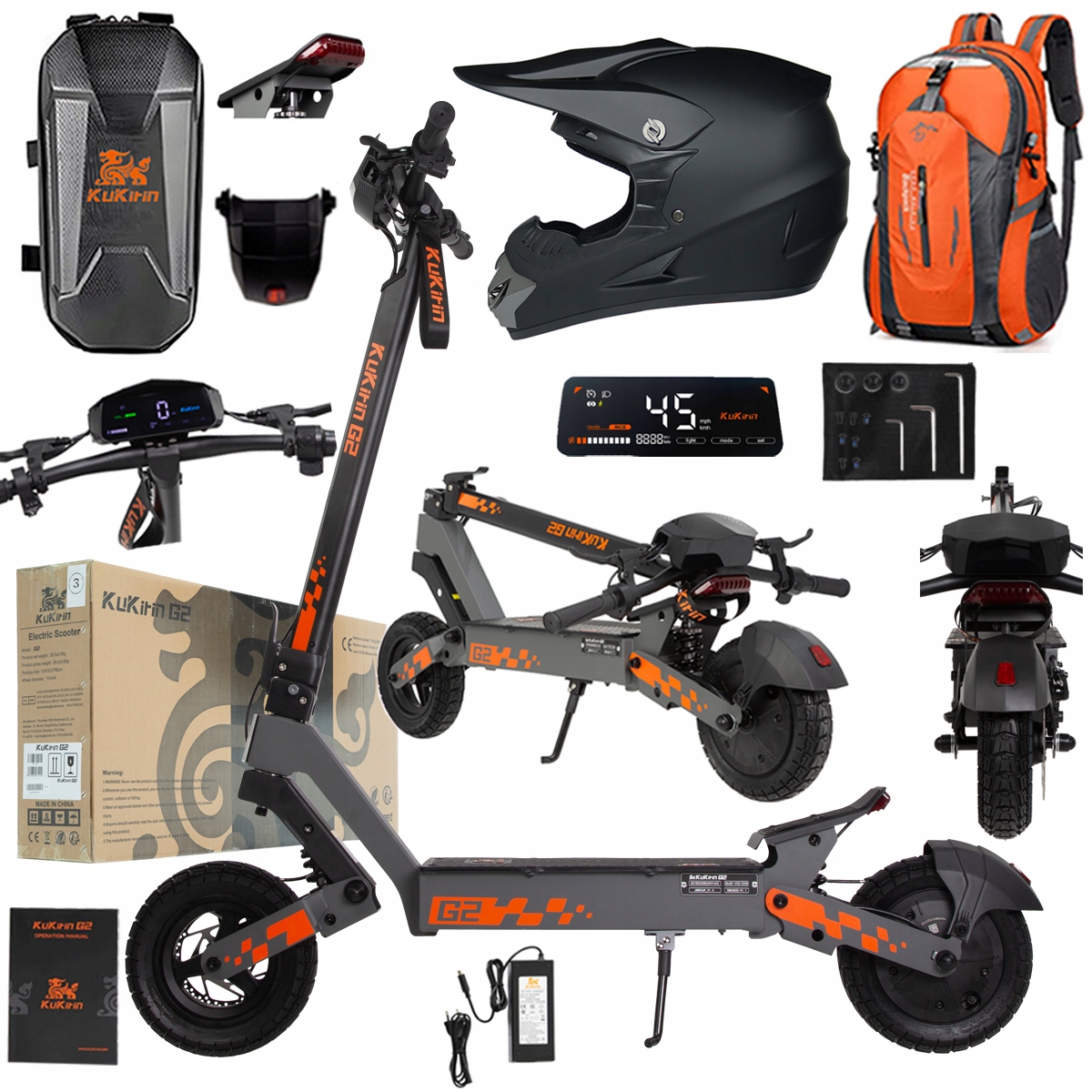 Kukirin G2 2026 Nové skládací elektrické vozidlo 1200W 45KM/H 15Ah 48V 10"