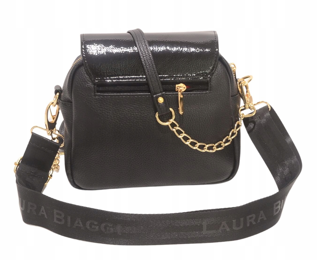 LAURA BIAGGI Torebka Listonoszka Kuferek Logo Kolor czarny