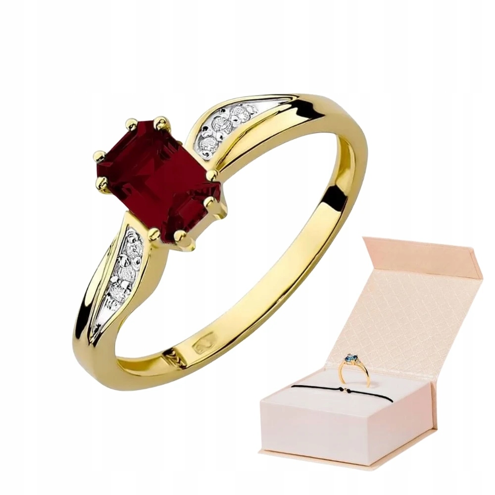 Zlatý Zásnubní Prstýnek 585 S Granátem 0,70ct Zlatý Náramek