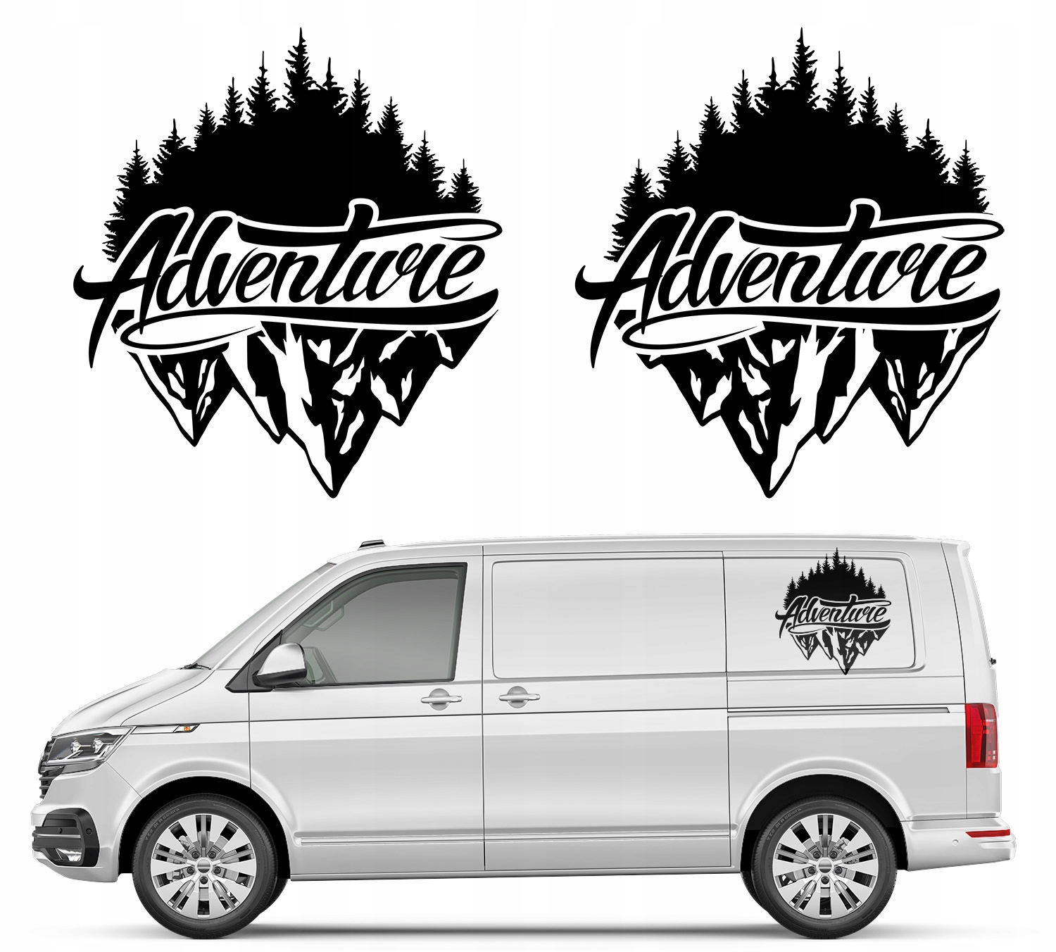 Samolepky na auto Adventure Hory Les 44 x 48 cm