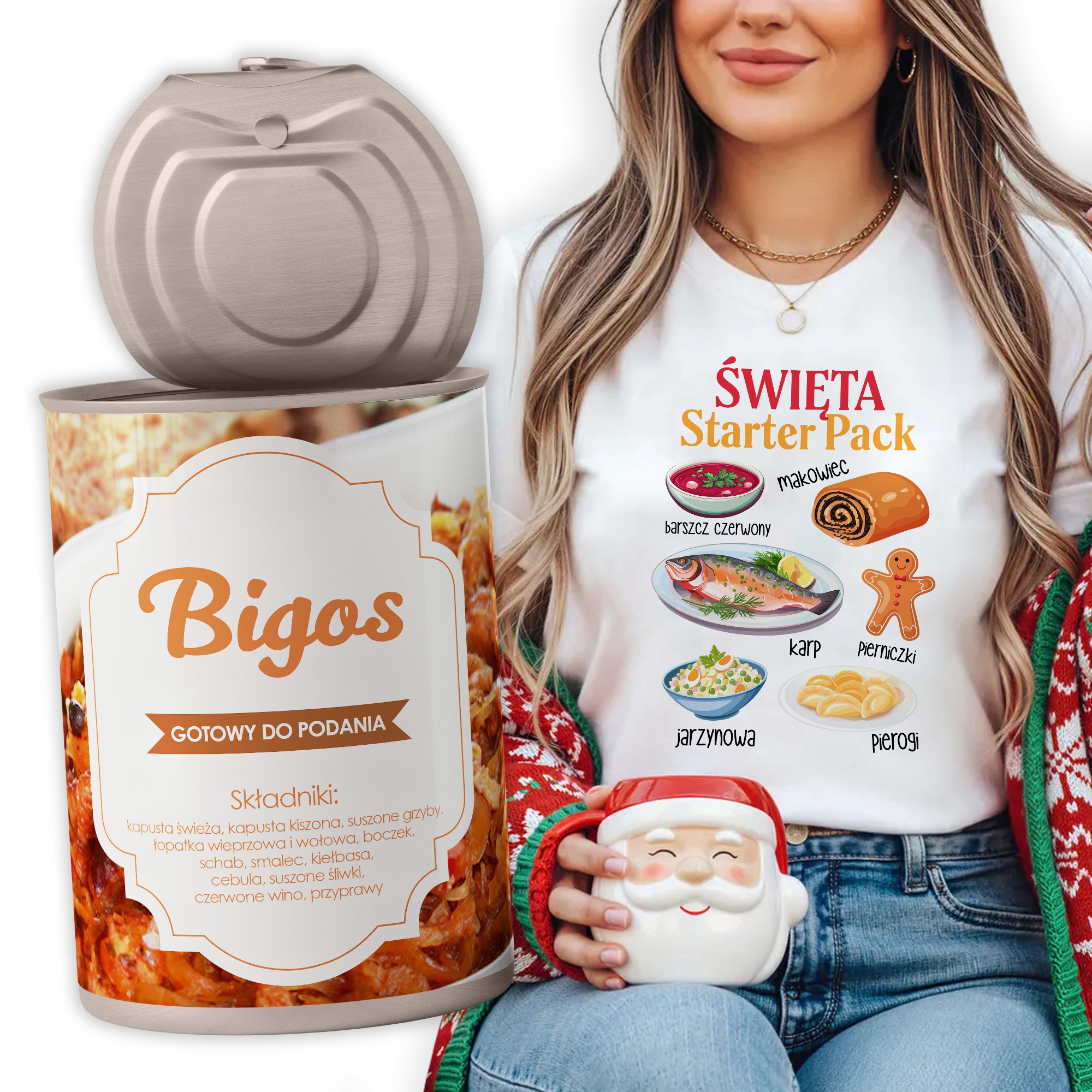 Tričko V plechovce Dámské Bílé Dárek Vánoční Starter Pack M