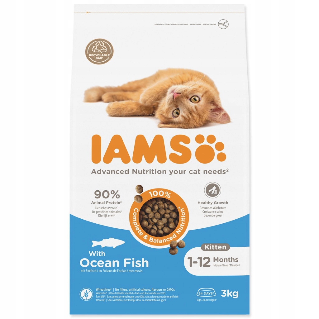 Krmivo Iams Cat Kitten Ocean fish 3kg