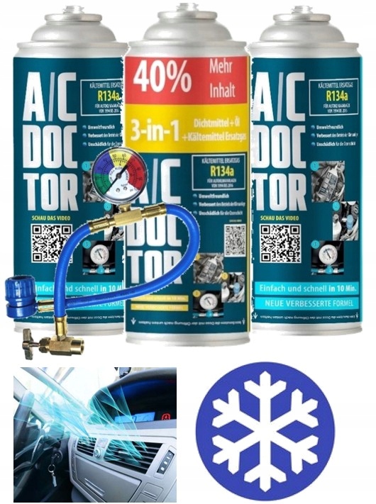 XL Set Ac Doctor Fix 3v1 Easy R134a Klimatizace Naplňte klimatizaci Auta