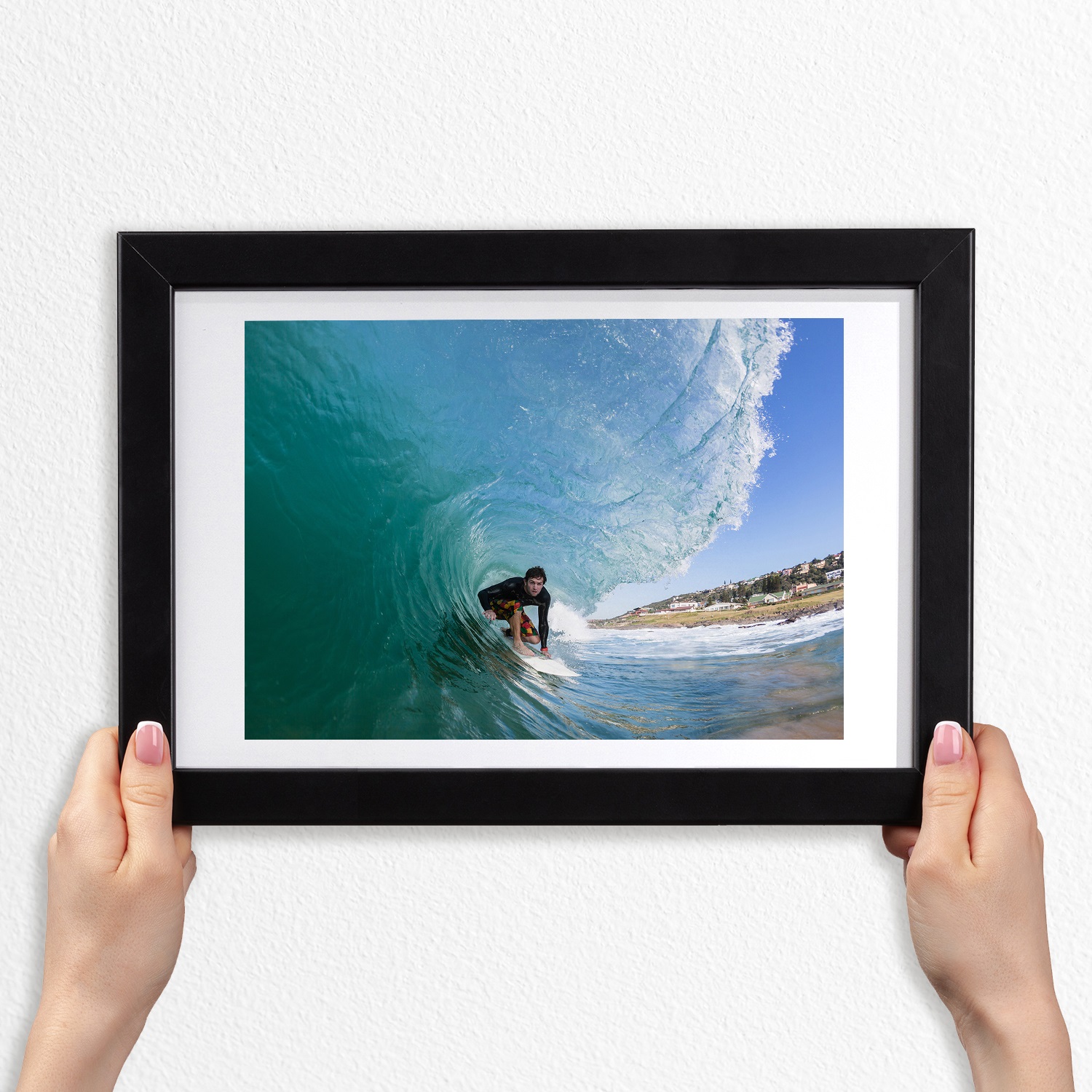 Moderní obraz s rámem Mdf Surfer na vlně 30x20