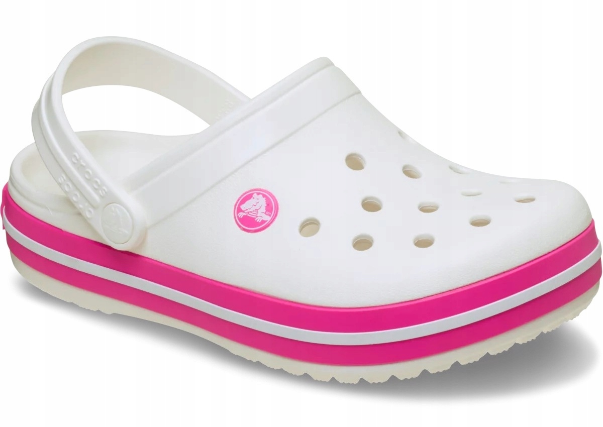 Crocs Crocband Clog 207006-6WU białe klapki crocsy dziewczęce J1 32-33