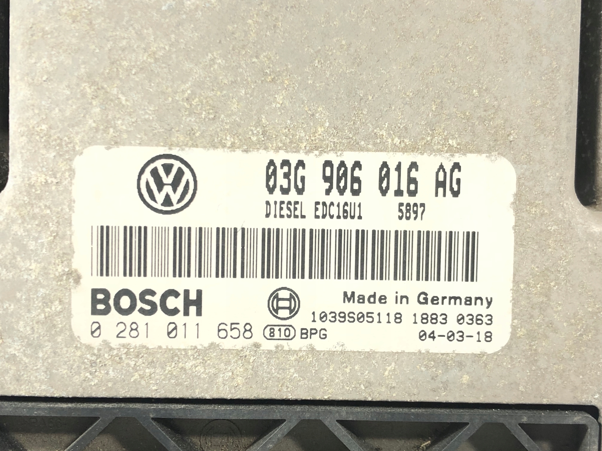Octavia 2 II 04-13 control unit of the engine 1.9TDI 03G906016AG