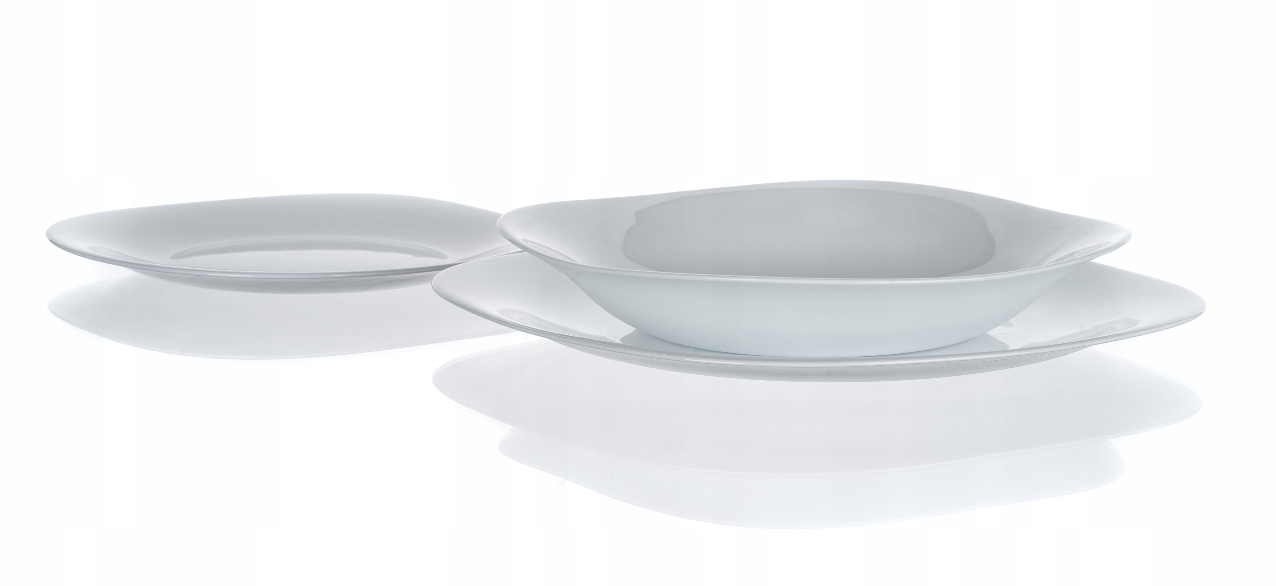 Serwis obiadowy 36el. Parma Bormioli Rocco kwadratowe talerze biały 12 OSÓB Marka Bormioli Rocco