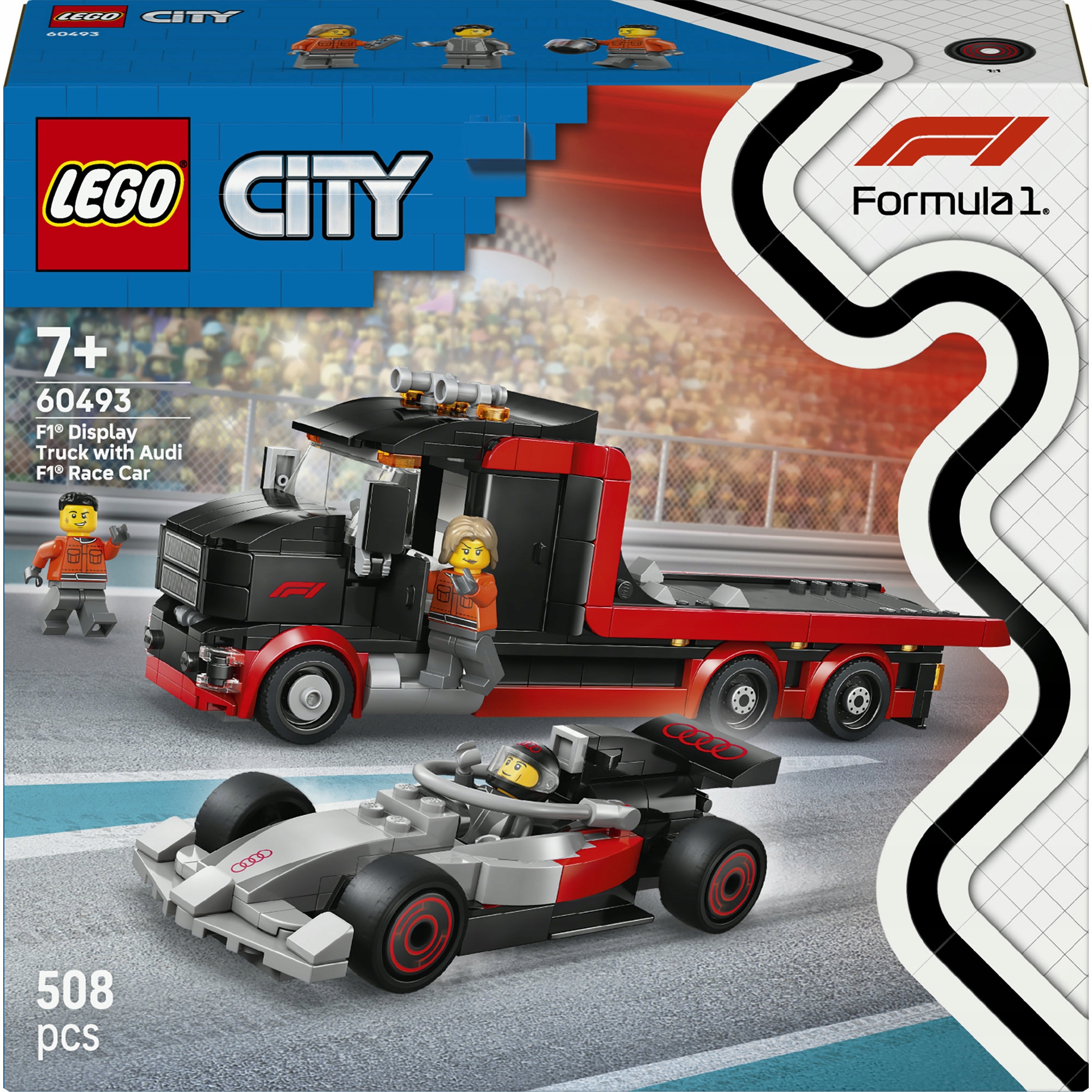 Lego City 60493 Nákladní vůz F1 s formulí Audi F1, auto