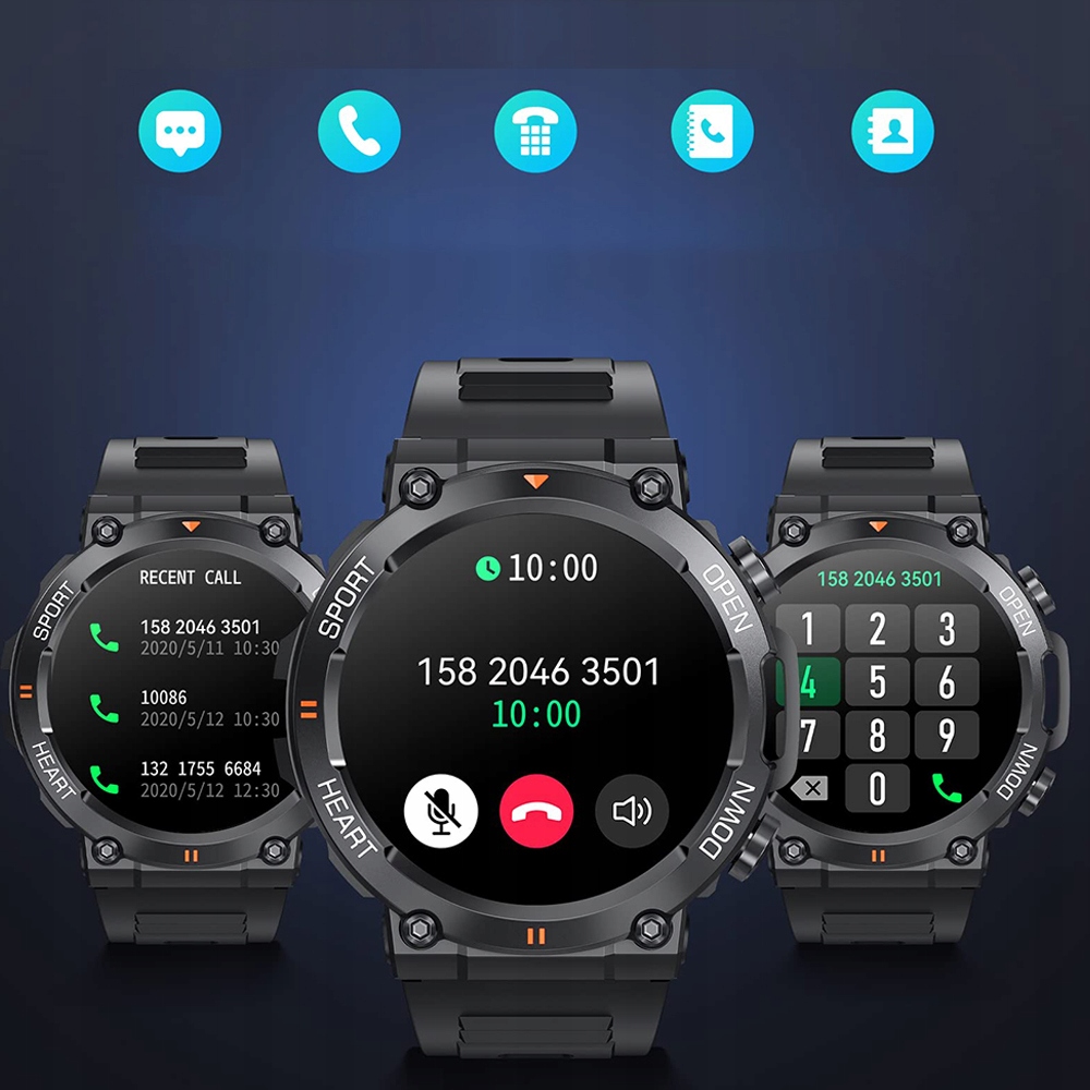 SMARTWATCH ZEGAREK MĘSKI BLUETOOTH ROZMOWY SPORTY Wodoszczelność tak