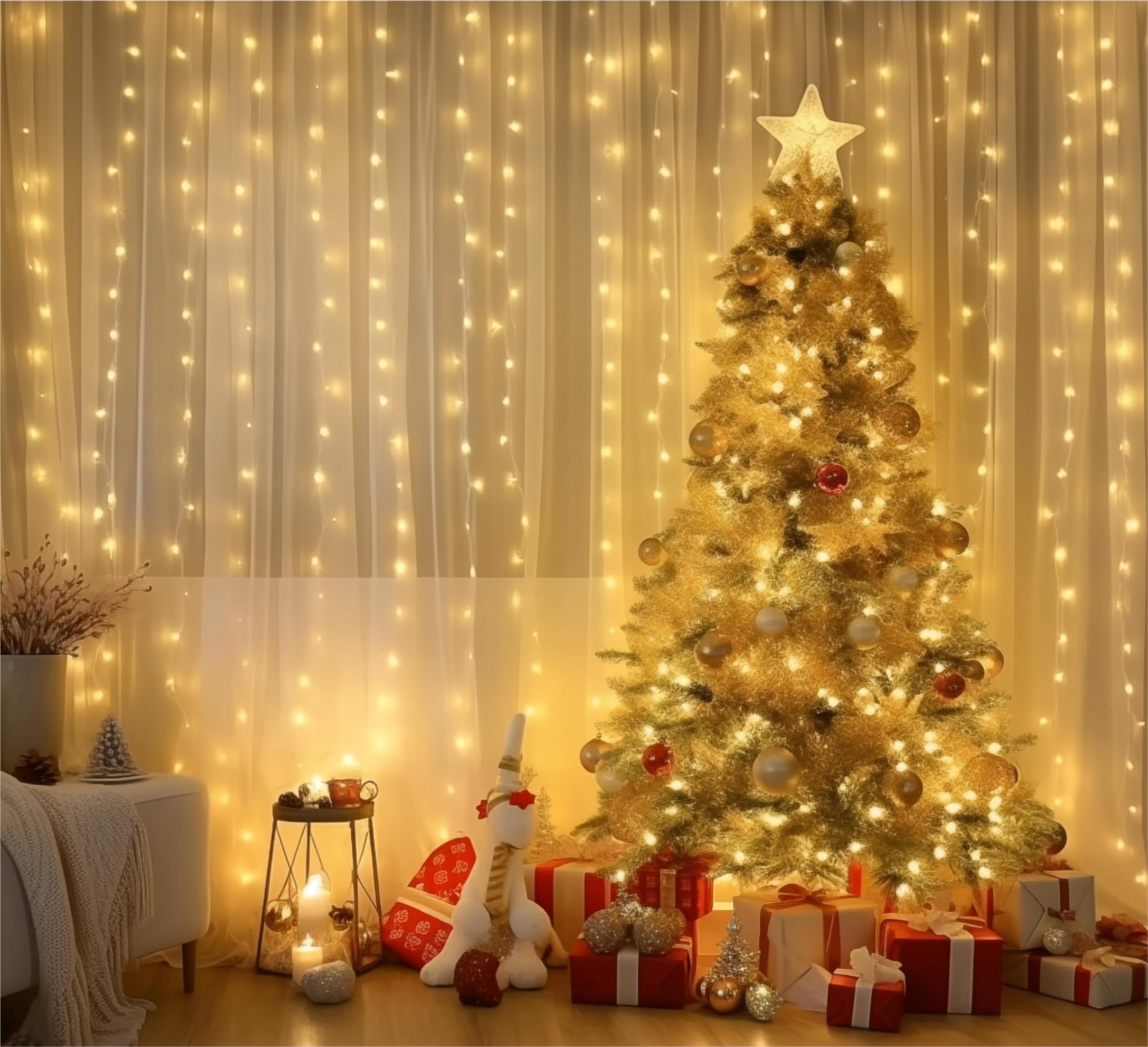 DAZSPIRIT Kurtyna Zasłona Girlanda Świetlna Wodoodporne Lampki 3Mx3M 300LED — miniatura 7