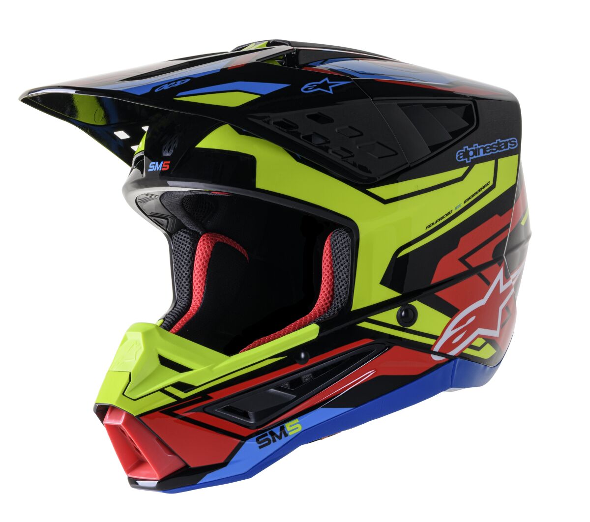 Prilba Alpinestars Supertech M5 Action 2 Čierna/žltá/červená Kríža S