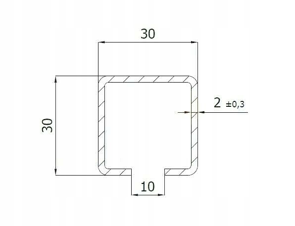 szyna jezdna ocynk 30x30x2mm sys. podwieszany (3m) Marka inna