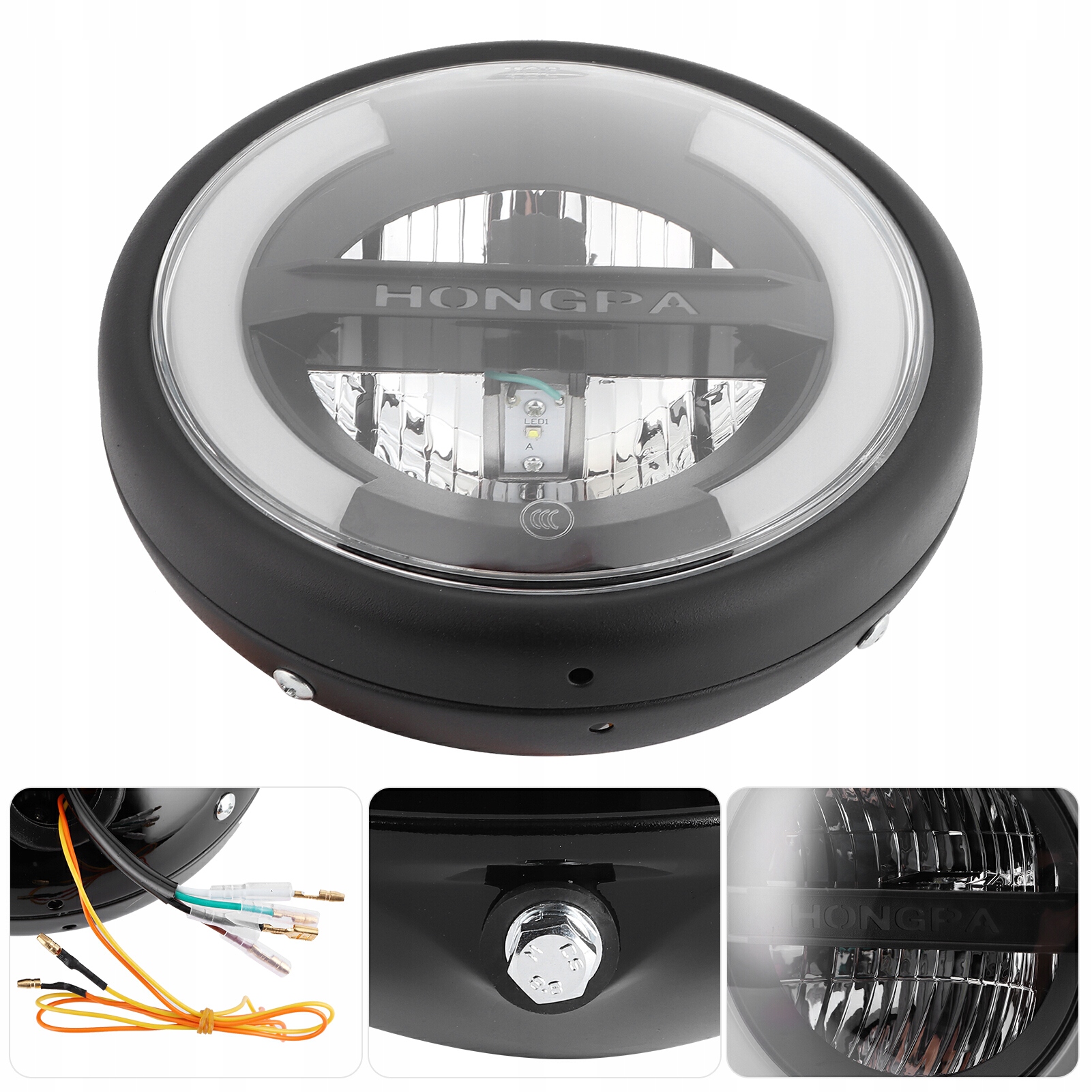 7-calowy reflektor LED w stylu vintage, wysoki do motocykla Stan opakowania oryginalne