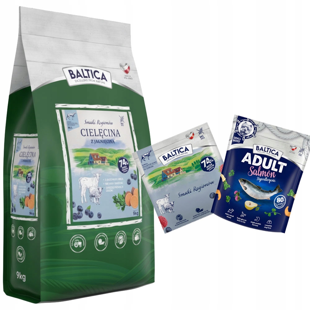 Levně Baltica Smaki Regionów Adult Telecí s Jehněčím M/L 9kg Pro Střední A Velké Psy