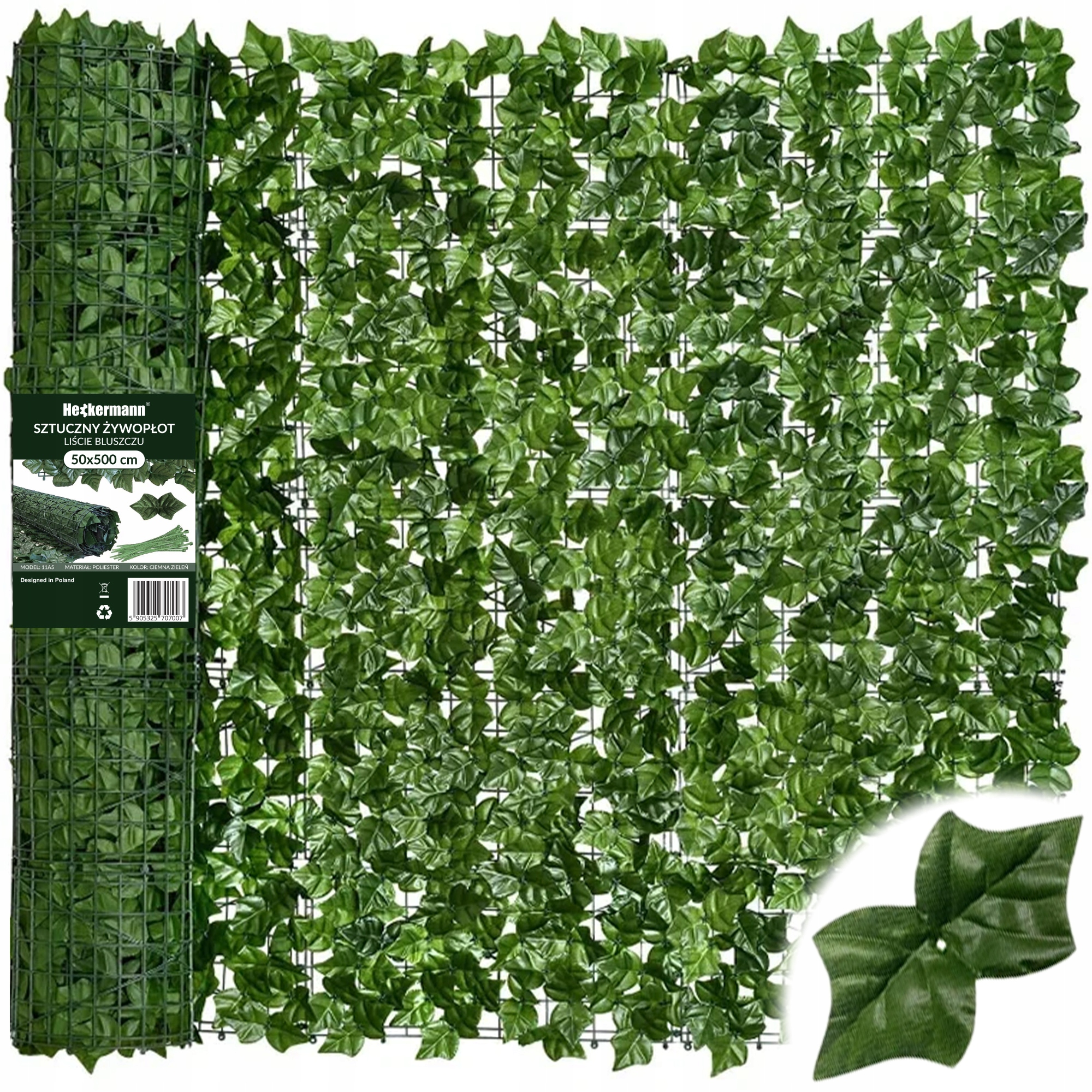 Umělý živý plot s listy břečťanu Heckermann 0,5 x 5 m Model 1