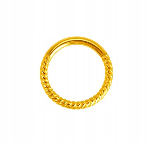 

Kółko clicker złoty zakręcony septum conch 1,2/10