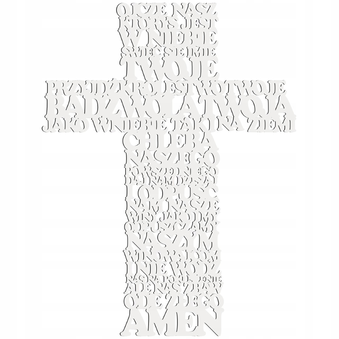 Obraz s modlitbou 70 cm Kříž Otče Náš suvenýr Dárek k svatba náboženský