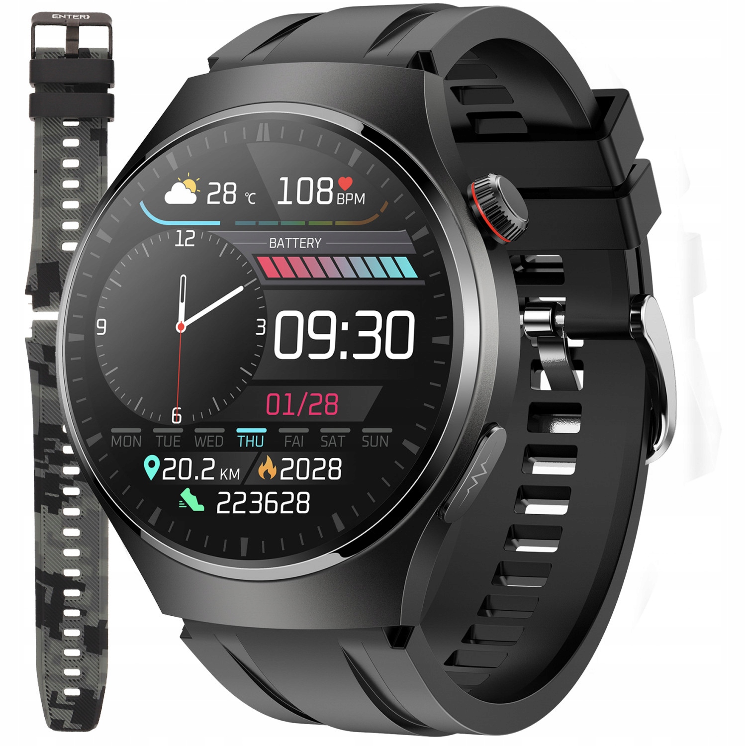 Chytré Hodinky Pánské Hodinky Enter Ekg Měření Cukru Puls Tlak Hovoru Pl