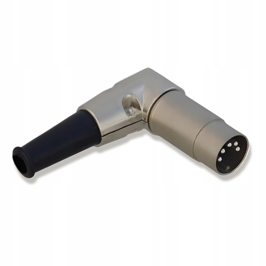 WTYK DIN 5 PIN METALOWY KĄTOWY NA KABEL PRZEWÓD Model 01753