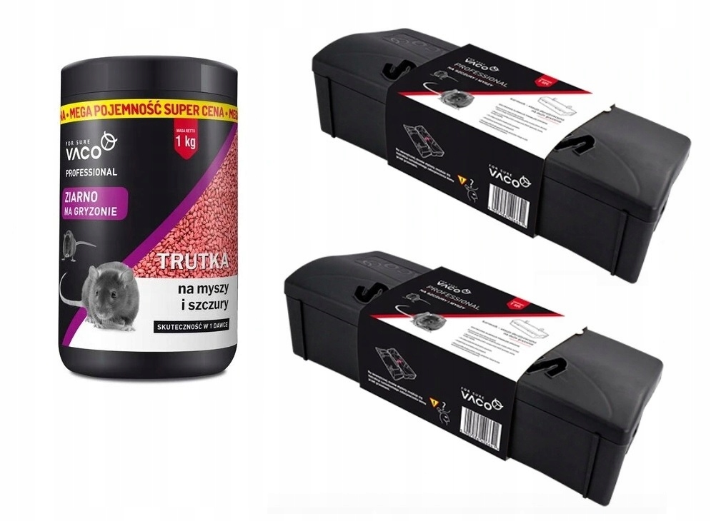 

Vaco Zestaw 2x Stacja Deratyzacyjna trutka 1kg
