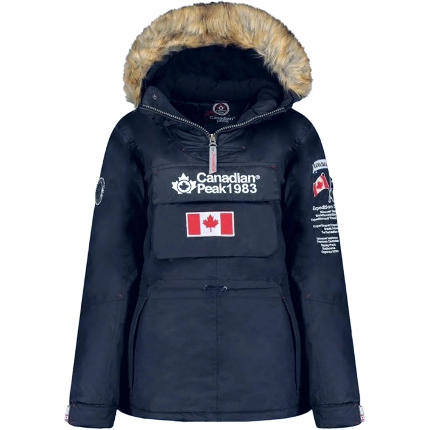 Kurtka Canadian Peak dziecięca zimowa puchowa z kapturem różowa r. 12 lat